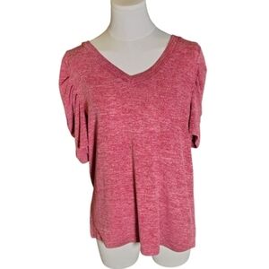 Soft Shein Red Cinched Sleeve Lightweight Shirt Size Medium US 6